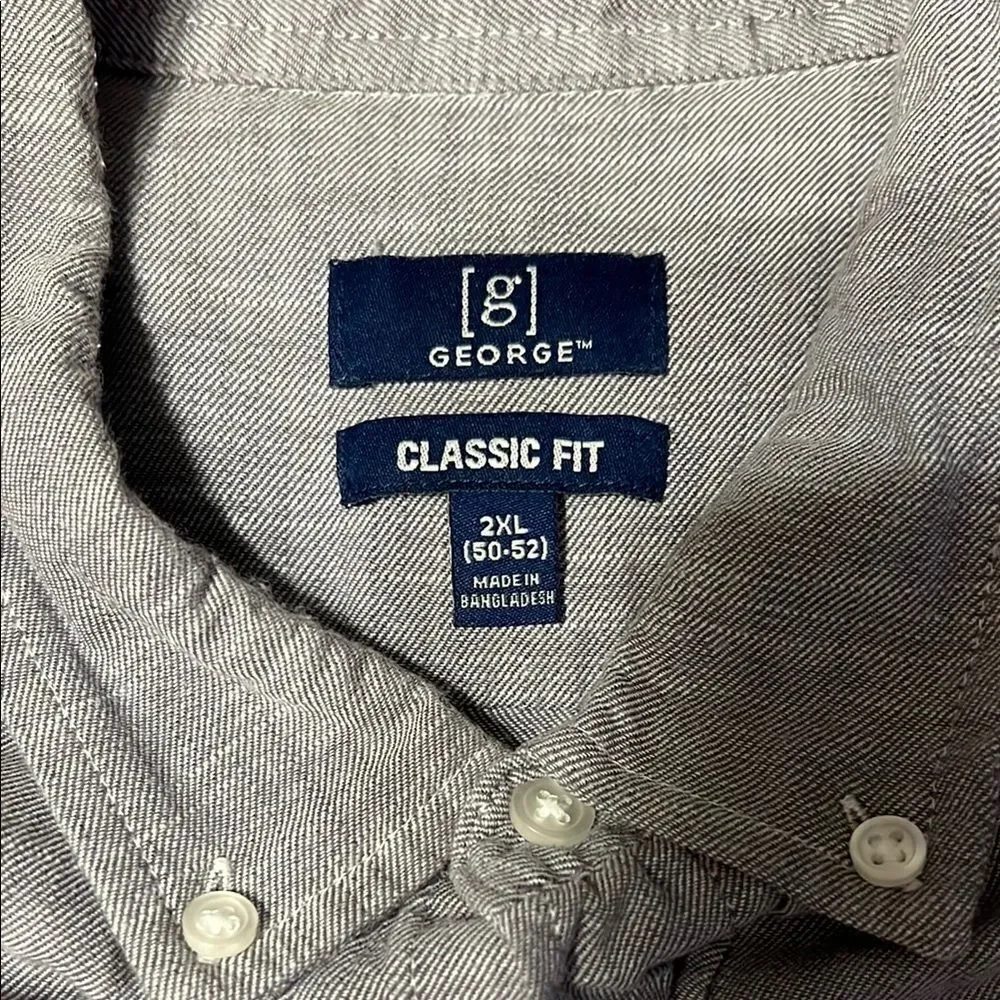 George Men's Gray Button Down Shirt